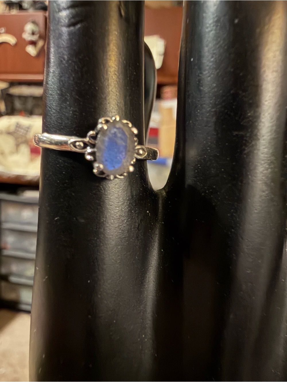 Sterling Silver 925 Moonstone  Stackable Ring Size 5.75 New